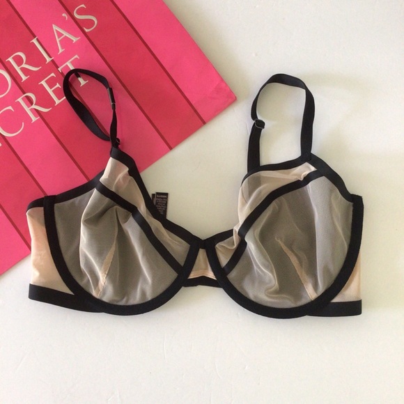 VICTORIAS SECRET BLACK LINED DEMI BRA NWT 34DDD - Picture 6 of 15